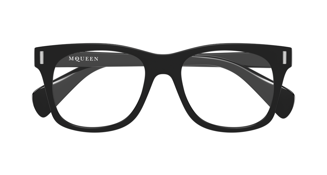 Gafas graduadas alexander mcqueen am0551o 001 negro rectangular / squared masculino talla 52mm - Vista de detalle