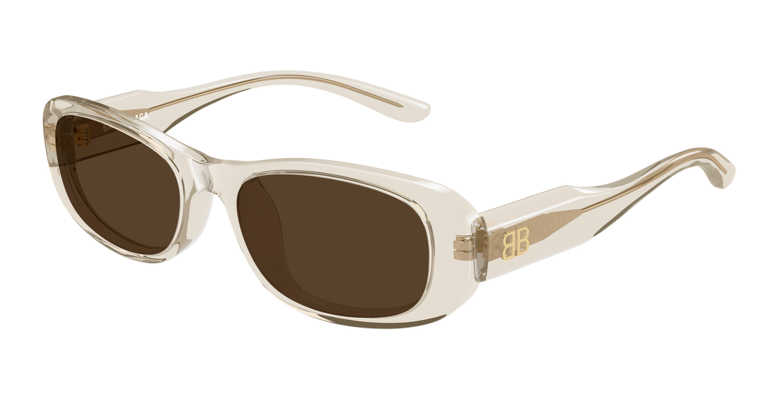 Solbriller balenciaga bb0511sk 004 beige rectangular / squared unisex størrelse 55mm - Hovedvisning
