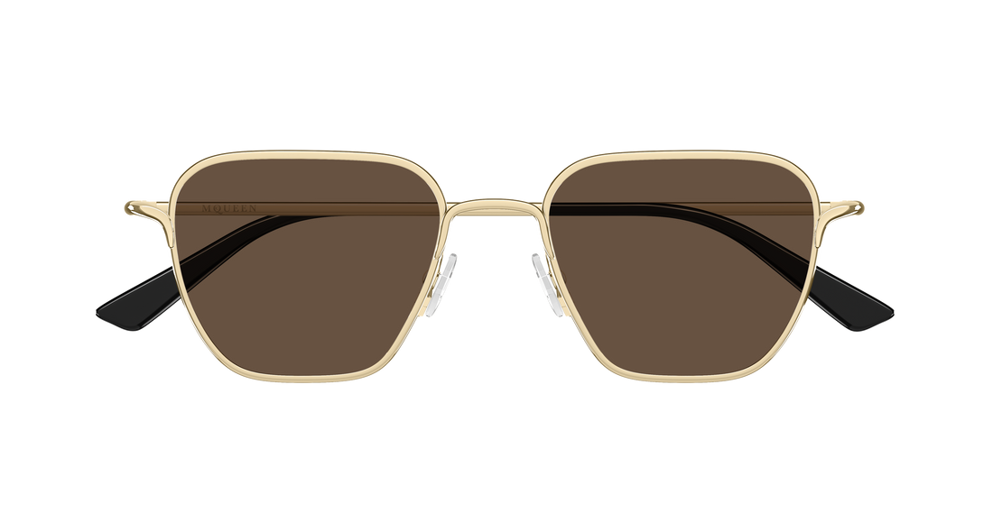 Solbriller alexander mcqueen am0561s 002 dorado rectangular / squared unisex størrelse 50mm - Detaljeret visning