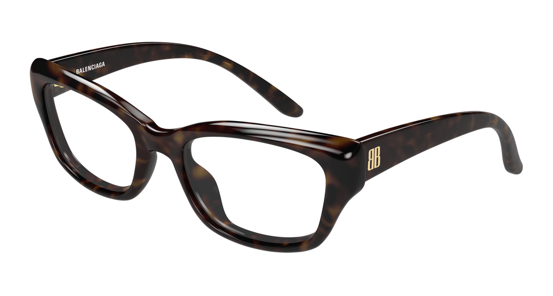 Briller balenciaga bb0518o 002 havana rectangular / squared femenino størrelse 54mm - Hovedvisning
