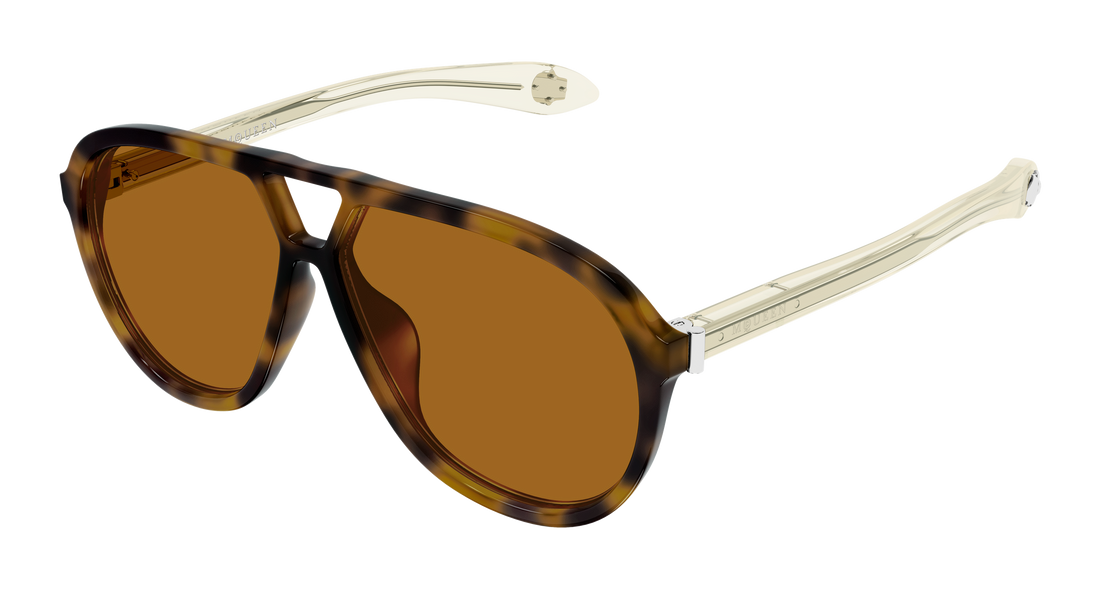 Solbriller alexander mcqueen am0586s 002 havana pilot/navigator unisex størrelse 59mm - Hovedvisning