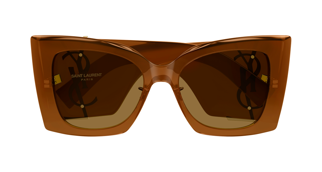 Occhiali da sole saint laurent sl m119/f blaze crystal 001 marron cat eye femenino taglia 54mm - Vista dettagliata