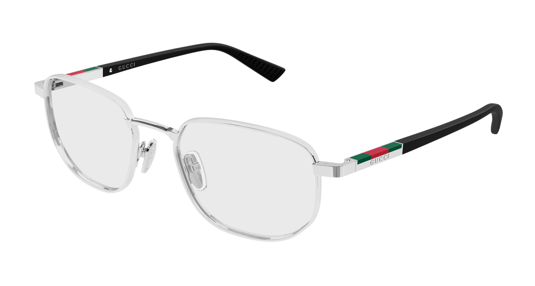 Occhiali da vista gucci gg2093o 001 plateado round/oval/panthos masculino taglia 53mm - Vista principale
