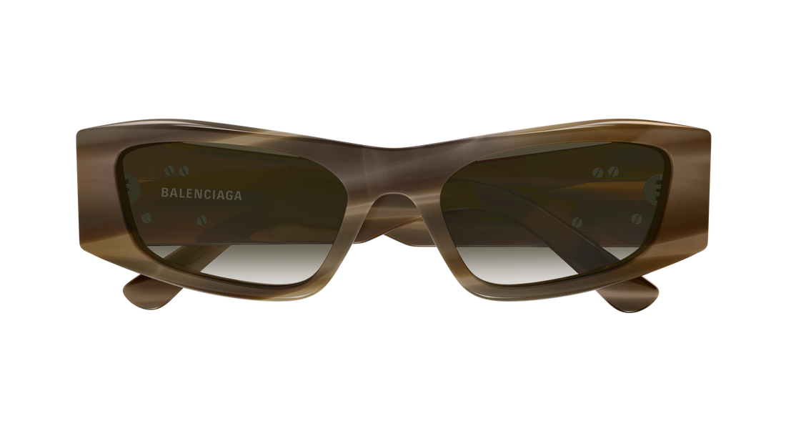 Solbriller balenciaga bb0478s 003 marron geometrical/directional femenino størrelse 55mm - Detaljeret visning