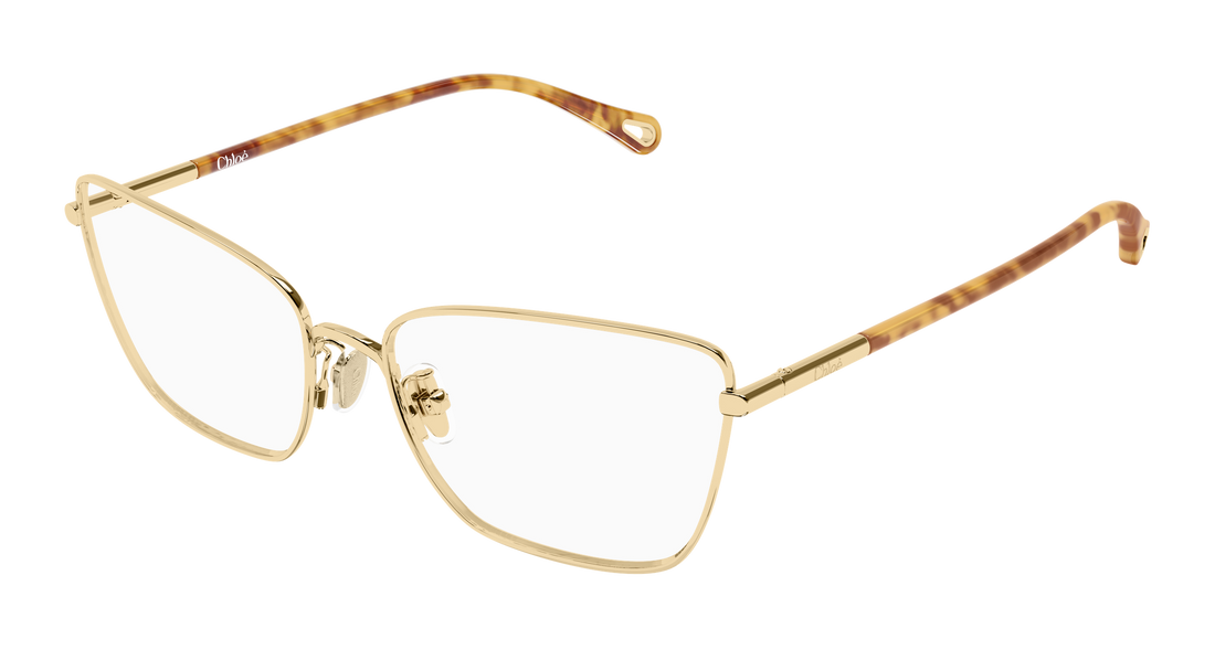 Briller chloé ch0403o 002 dorado cat eye femenino størrelse 54mm - Hovedvisning