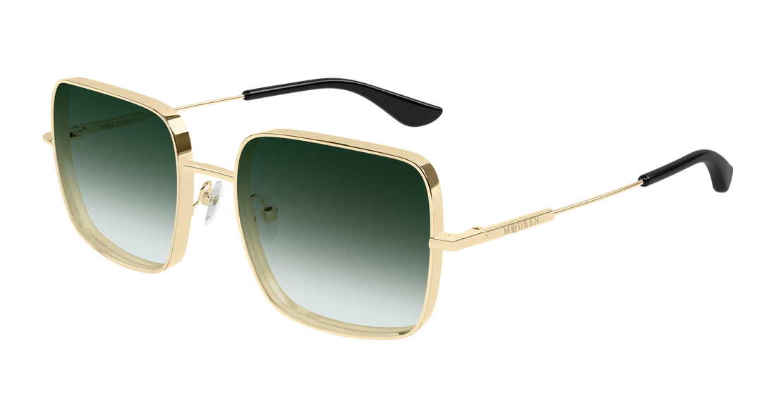 Solbriller alexander mcqueen am0564s 003 dorado rectangular / squared femenino størrelse 55mm - Hovedvisning
