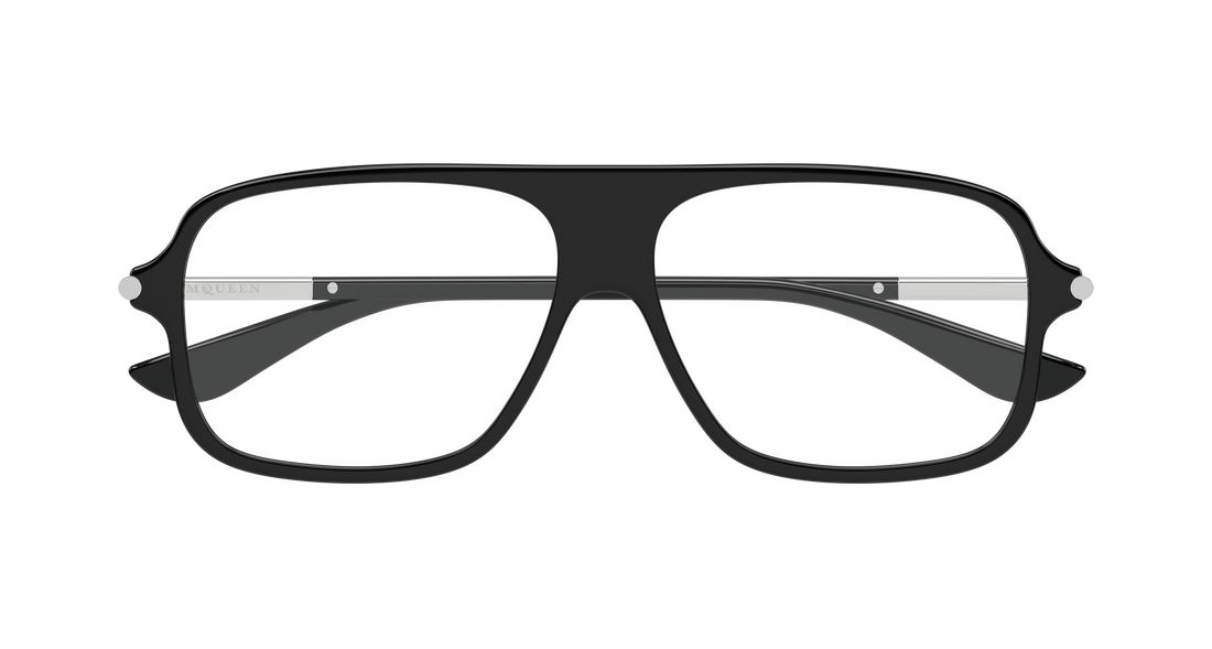 Gafas graduadas alexander mcqueen am0555o 001 negro pilot/navigator unisex talla 57mm - Vista de detalle