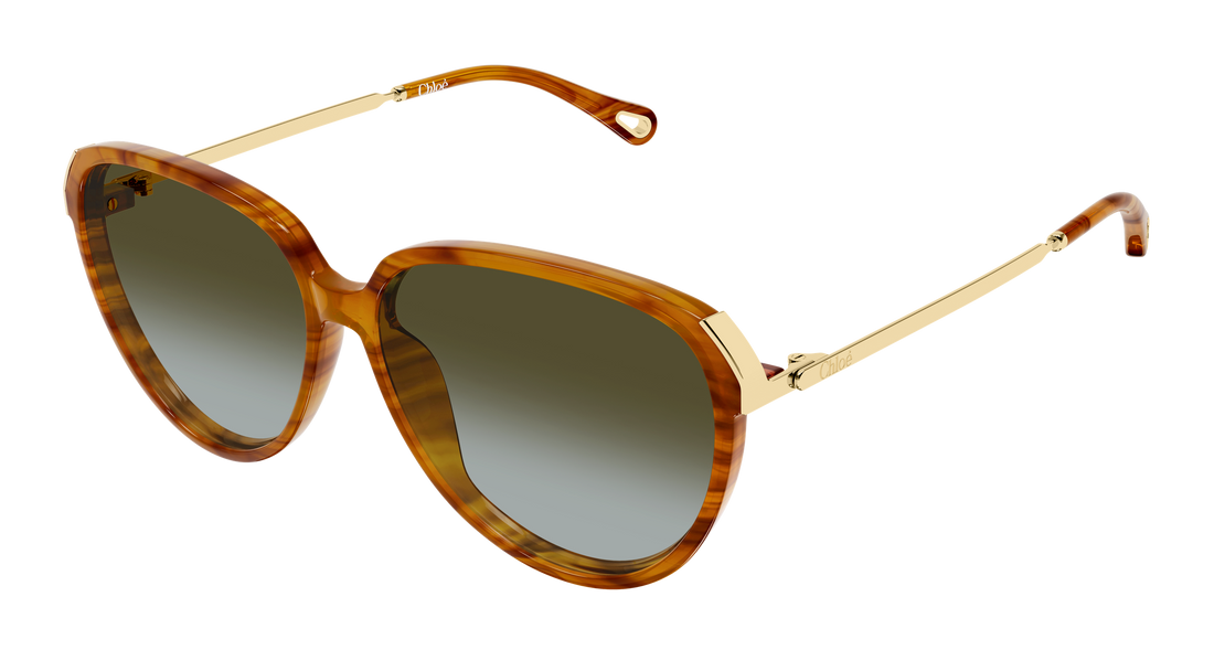 Zonnebrillen chloé ch0406s 003 havana round/oval/panthos femenino maat 59mm - Hoofdaanzicht