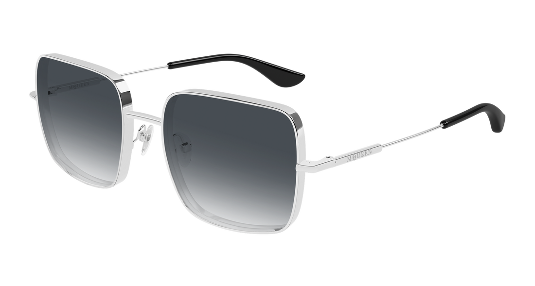 Solbriller alexander mcqueen am0564s 001 plateado rectangular / squared femenino størrelse 55mm - Hovedvisning