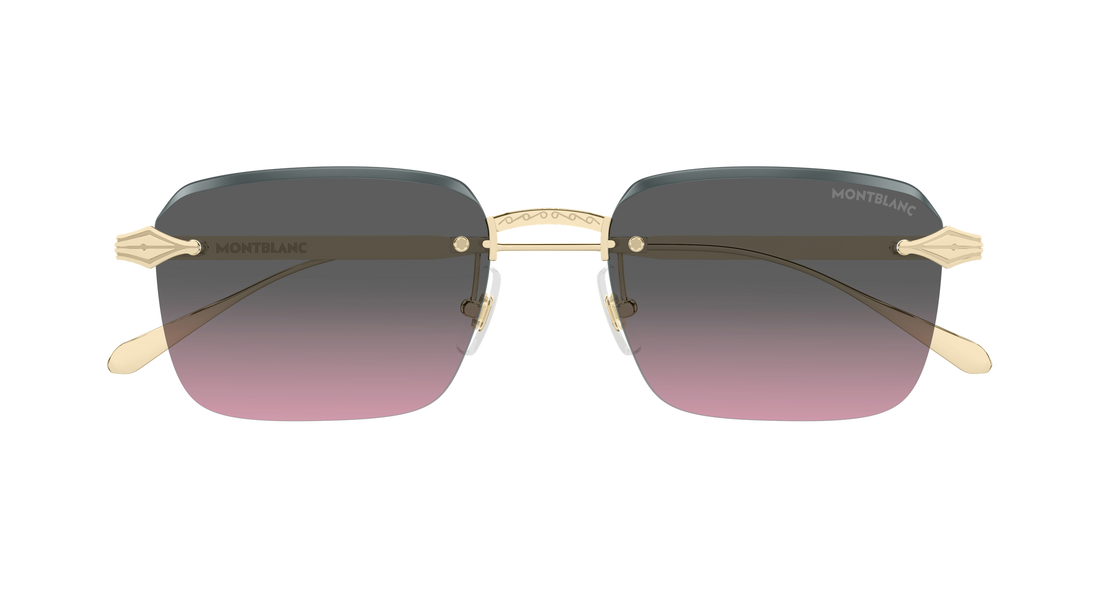 Sunglasses montblanc mb0456s 003 dorado rectangular / squared masculino size 54mm - Detailed view