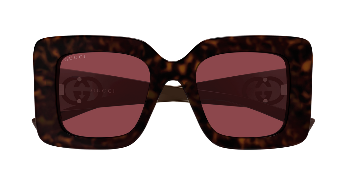Solbriller gucci gg2025s 002 havana rectangular / squared femenino størrelse 49mm - Detaljeret visning