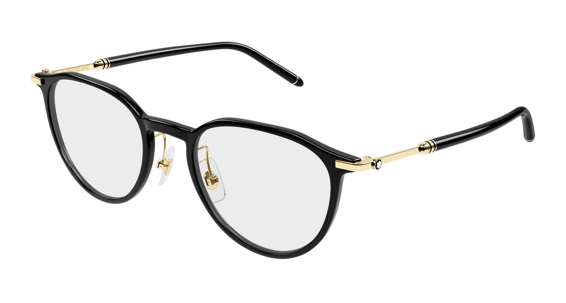 Brillen montblanc mb0524o 001 negro round/oval/panthos masculino maat 51mm - Hoofdaanzicht