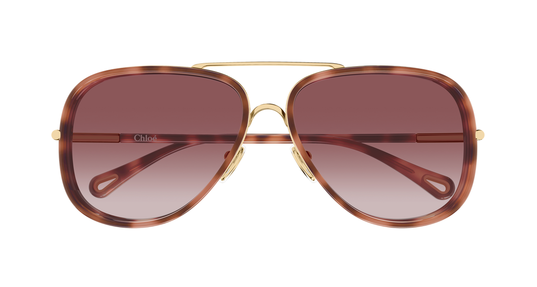 Óculos de sol chloé ch0382s 004 dorado pilot/navigator femenino tamanho 60mm - Vista de detalhe