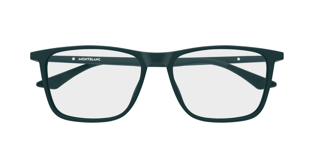 Briller montblanc mb0509o 006 verde rectangular / squared masculino størrelse 57mm - Detaljeret visning
