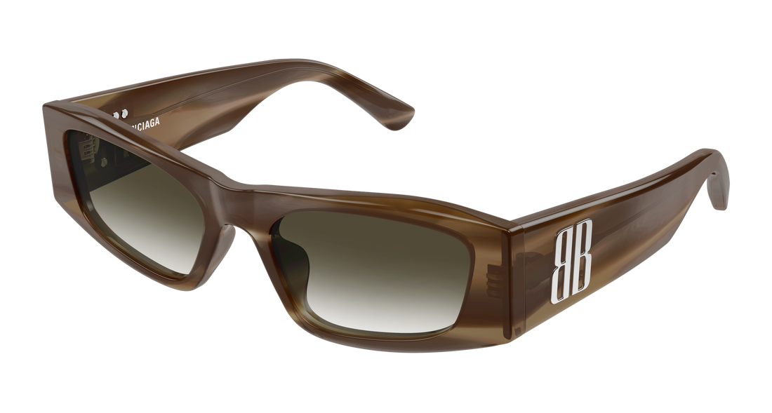 Solbriller balenciaga bb0478s 003 marron geometrical/directional femenino størrelse 55mm - Hovedvisning