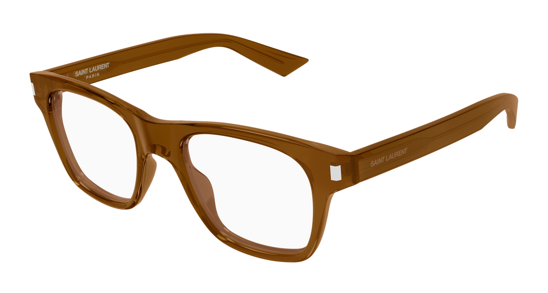 Occhiali da vista saint laurent sl 875 opt 006 marron rectangular / squared masculino taglia 50mm - Vista principale