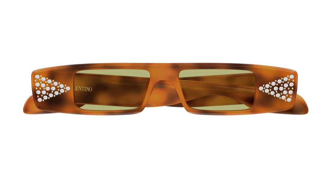 Occhiali da sole valentino vg0043s 003 havana rectangular / squared unisex taglia 45mm - Vista dettagliata