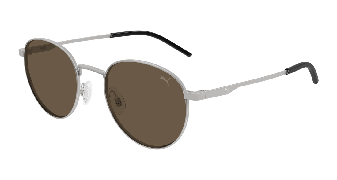 Sunglasses puma pu0535s 002 plateado round/oval/panthos masculino size 50mm - Main view