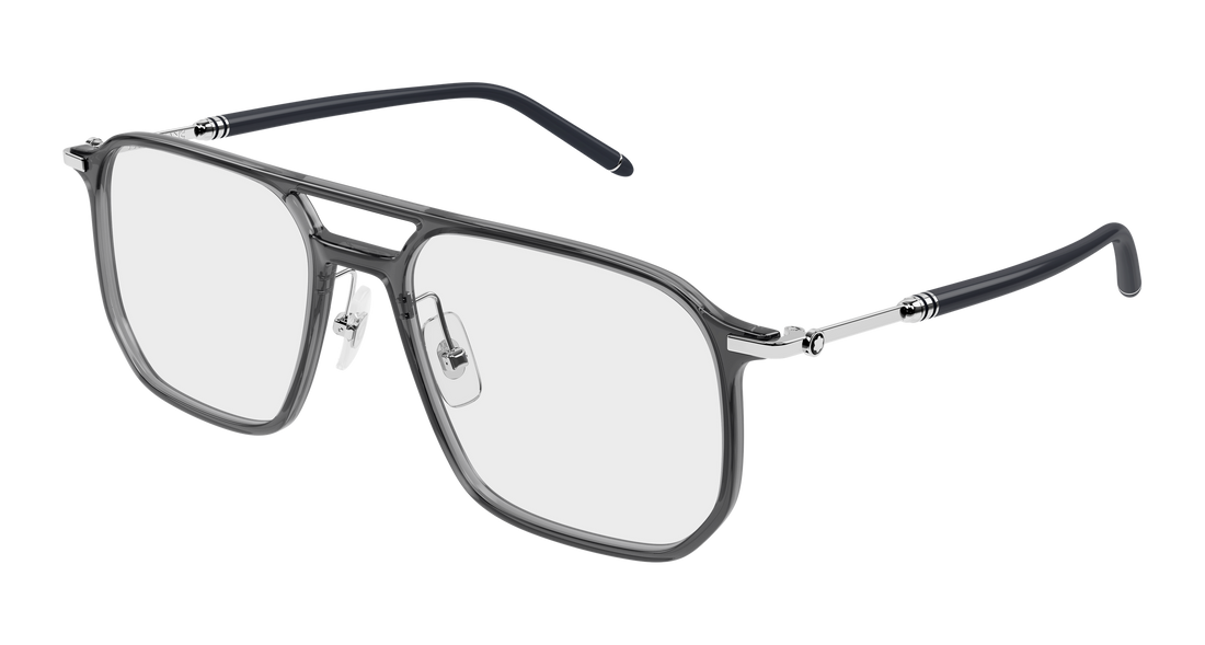 Brillen montblanc mb0522o 002 gris pilot/navigator masculino maat 56mm - Hoofdaanzicht