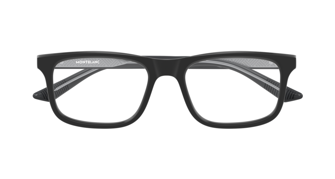 Occhiali da vista montblanc mb0457o 007 negro rectangular / squared masculino taglia 57mm - Vista dettagliata