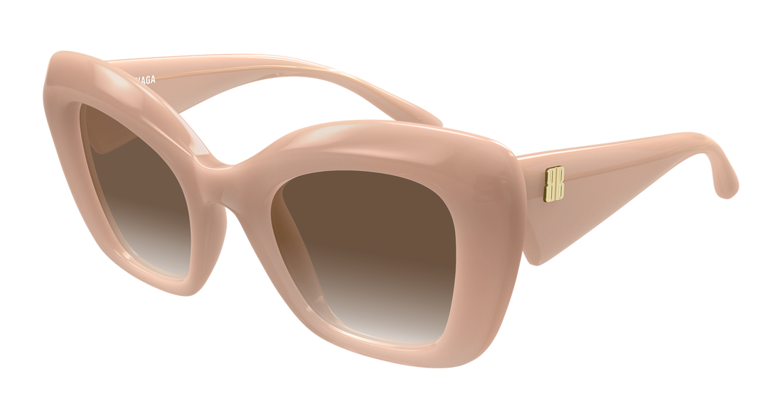 Solbriller balenciaga bb0503s 003 beige butterfly femenino størrelse 54mm - Hovedvisning