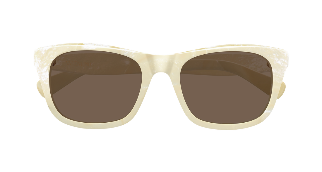 Occhiali da sole valentino vg0013sk 003 beige rectangular / squared femenino taglia 55mm - Vista dettagliata