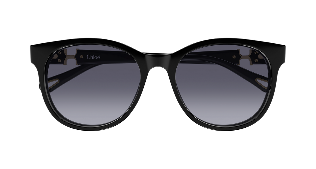Óculos de sol chloé ch0375sk 001 negro round/oval/panthos femenino tamanho 56mm - Vista de detalhe