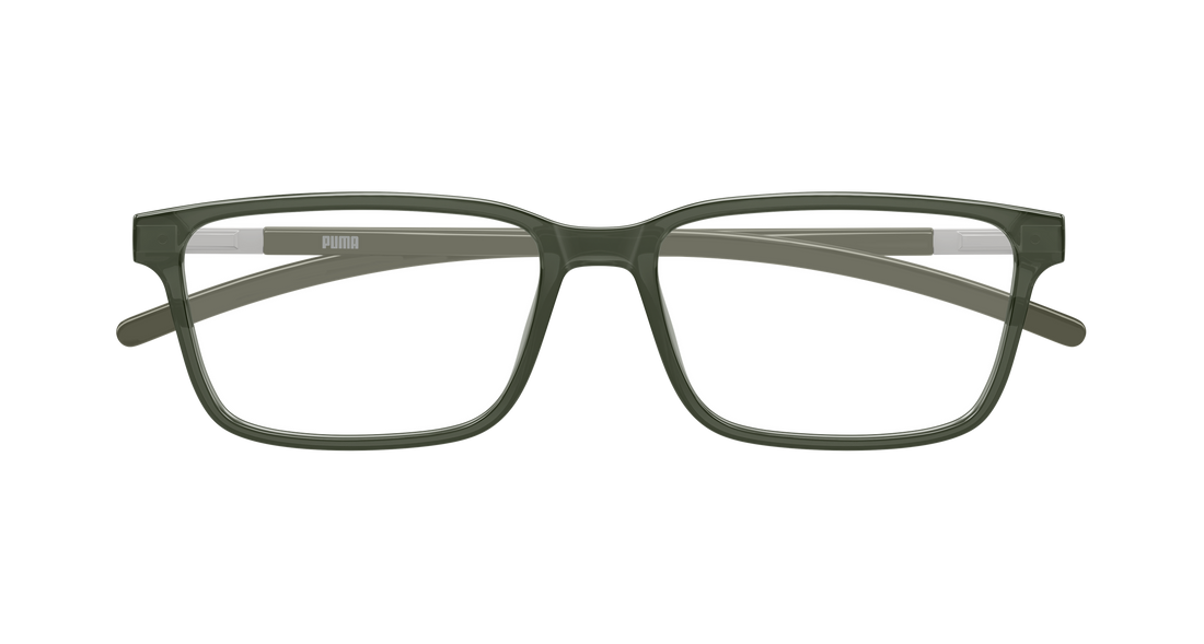 Occhiali da vista puma pu0539o 005 verde rectangular / squared masculino taglia 55mm - Vista dettagliata