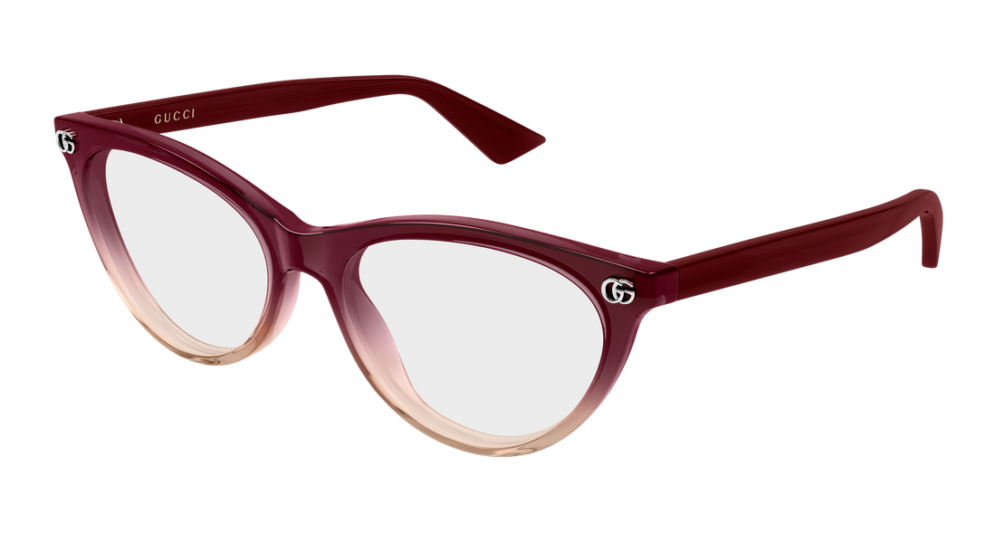 Lunettes de vue gucci gg2112o 005 marron cat eye femenino taille 53mm - Vue principale