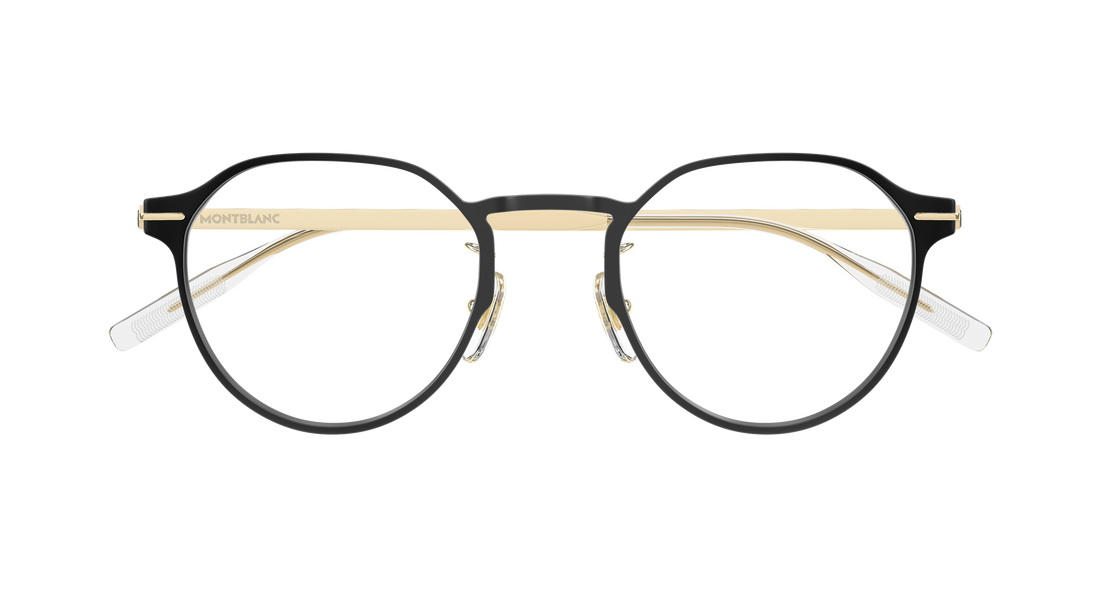 Prescription glasses montblanc mb0469ol 002 negro round/oval/panthos masculino size 50mm - Detailed view