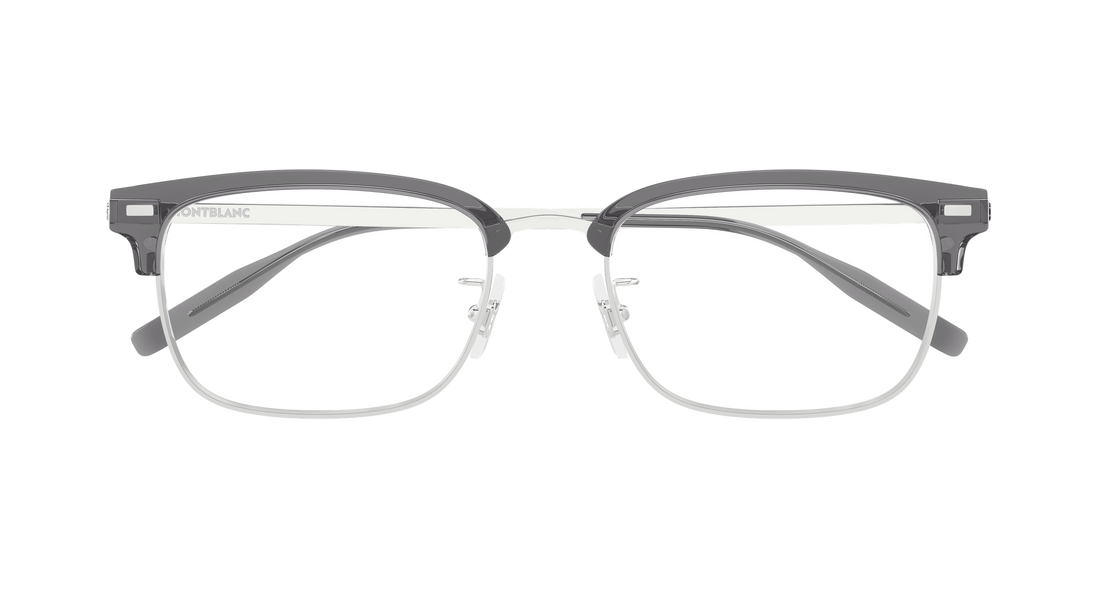 Briller montblanc mb0493oj 004 plateado rectangular / squared masculino størrelse 55mm - Detaljeret visning