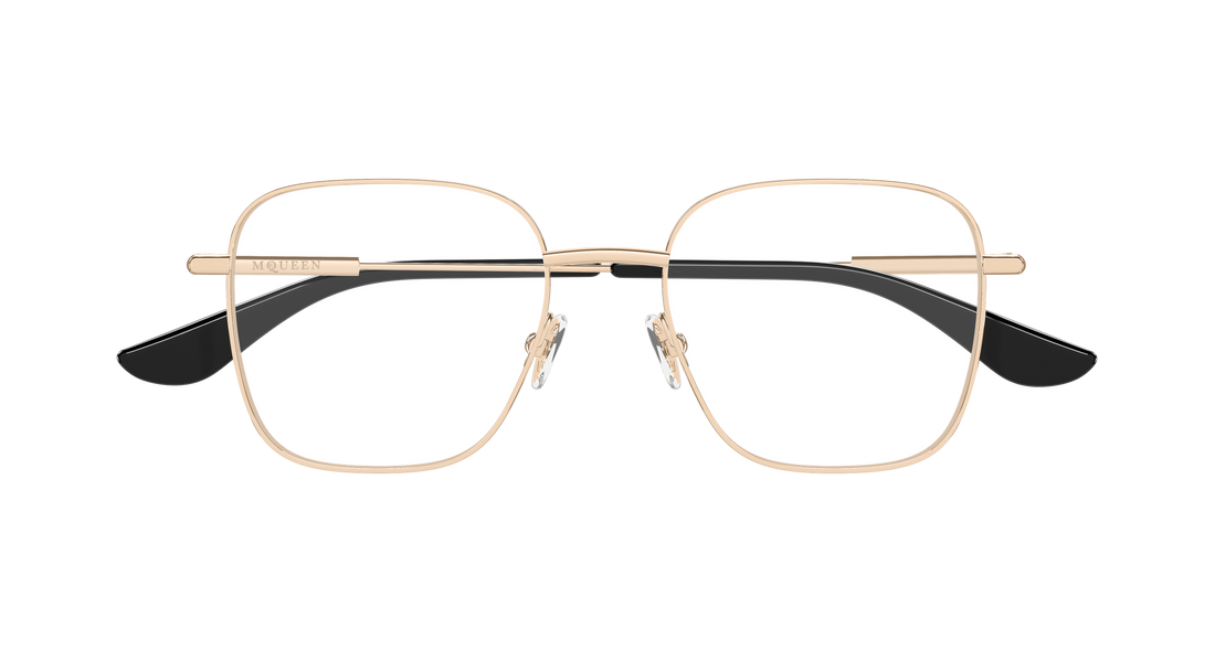 Gafas graduadas alexander mcqueen am0565o 003 dorado rectangular / squared femenino talla 51mm - Vista de detalle