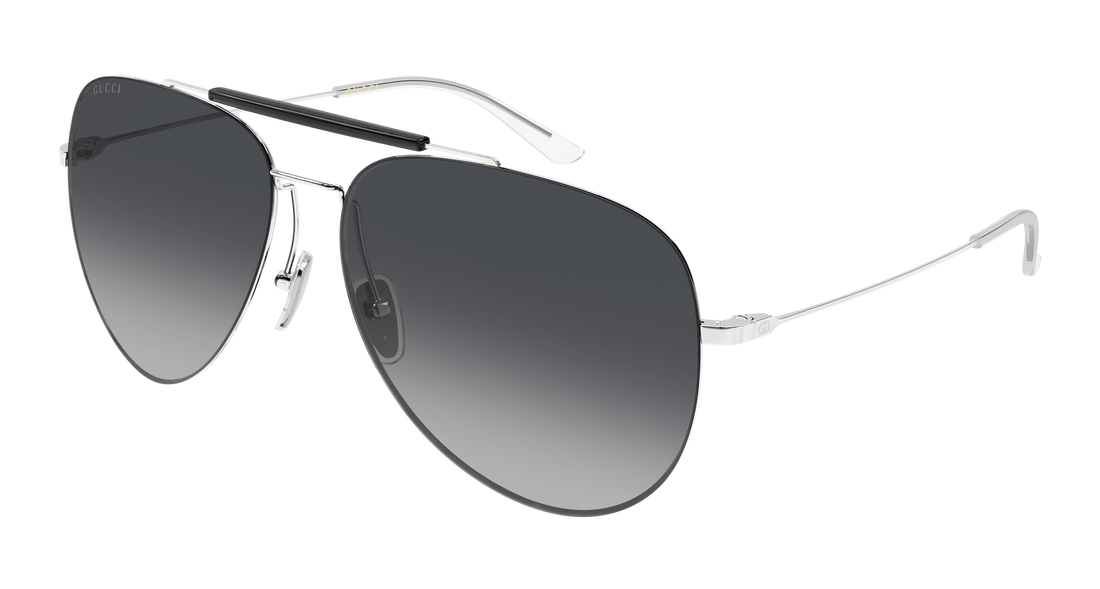 Solglasögon gucci gg2255s 002 plateado pilot/navigator masculino storlek 60mm - Huvudvy