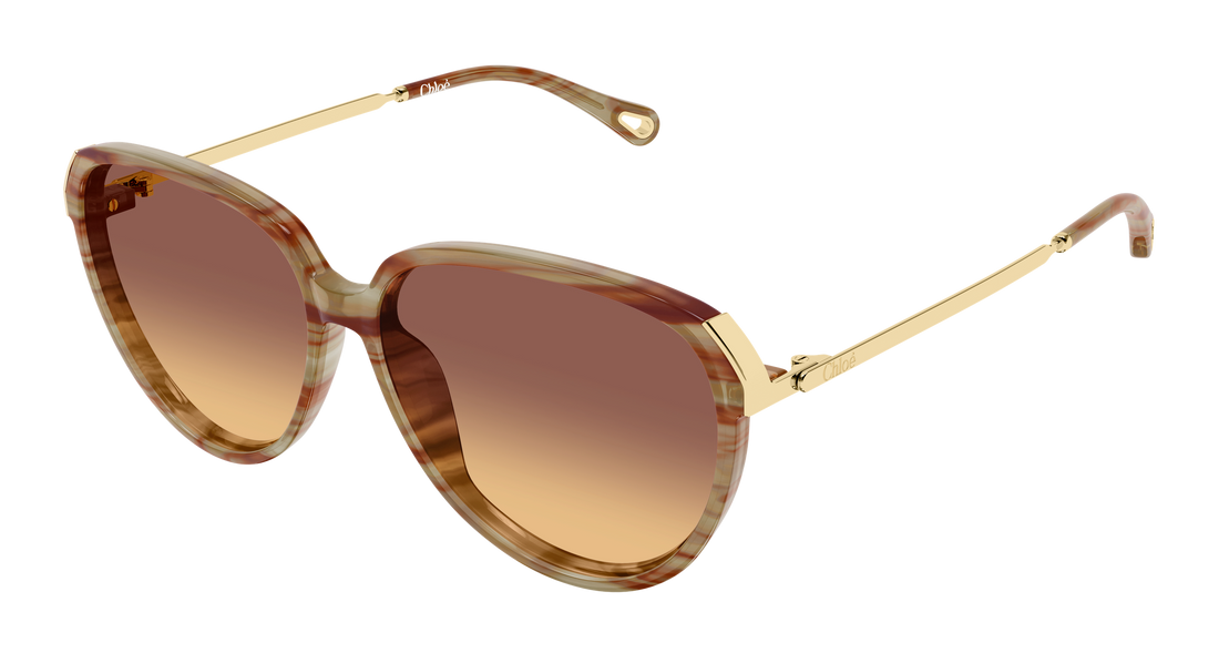 Zonnebrillen chloé ch0406s 004 havana round/oval/panthos femenino maat 59mm - Hoofdaanzicht