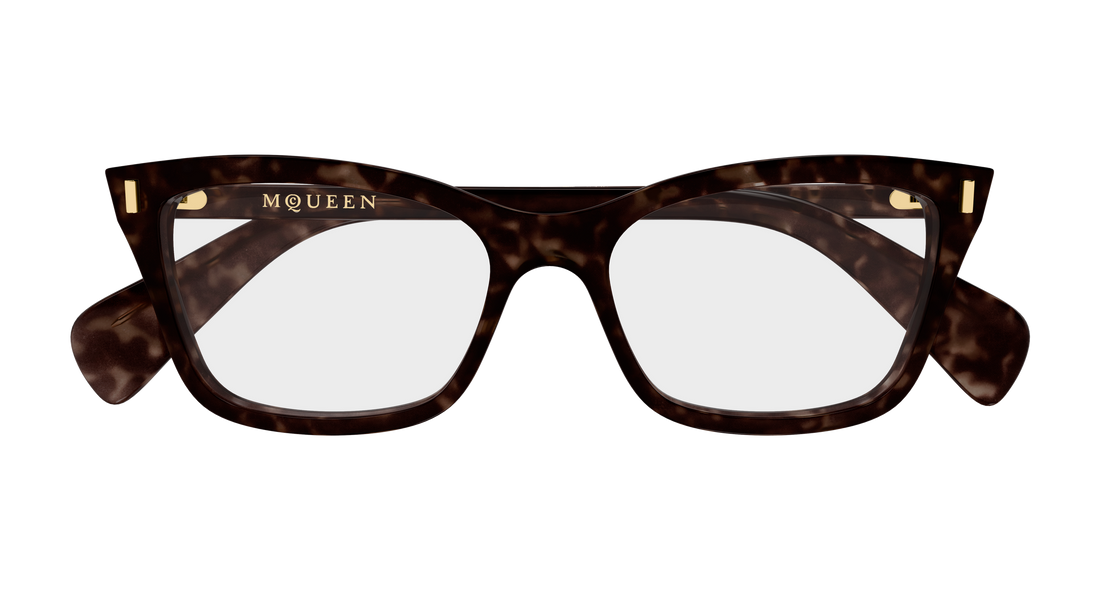 Brillen alexander mcqueen am0584o 006 havana cat eye femenino größe 54mm - Detailansicht