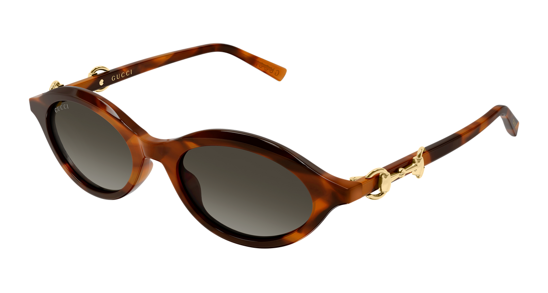 Solglasögon gucci gg2215s 002 havana round/oval/panthos femenino storlek 51mm - Huvudvy