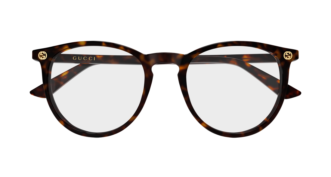 Lunettes de vue gucci gg0027o 016 havana round/oval/panthos femenino taille 52mm - Vue détaillée