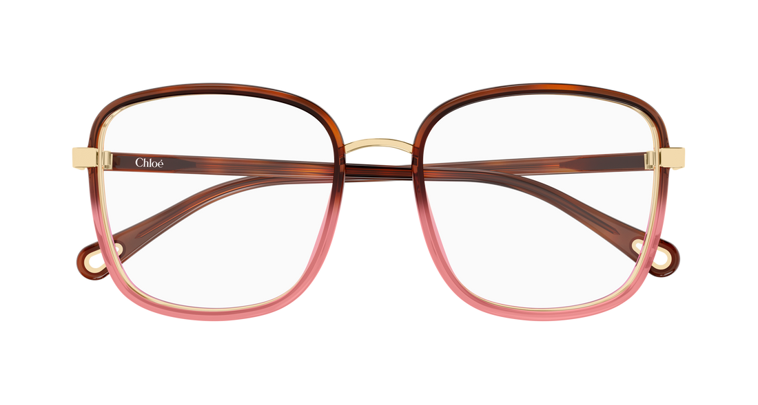 Brillen chloé ch0034o 026 havana rectangular / squared femenino maat 53mm - Detailaanzicht