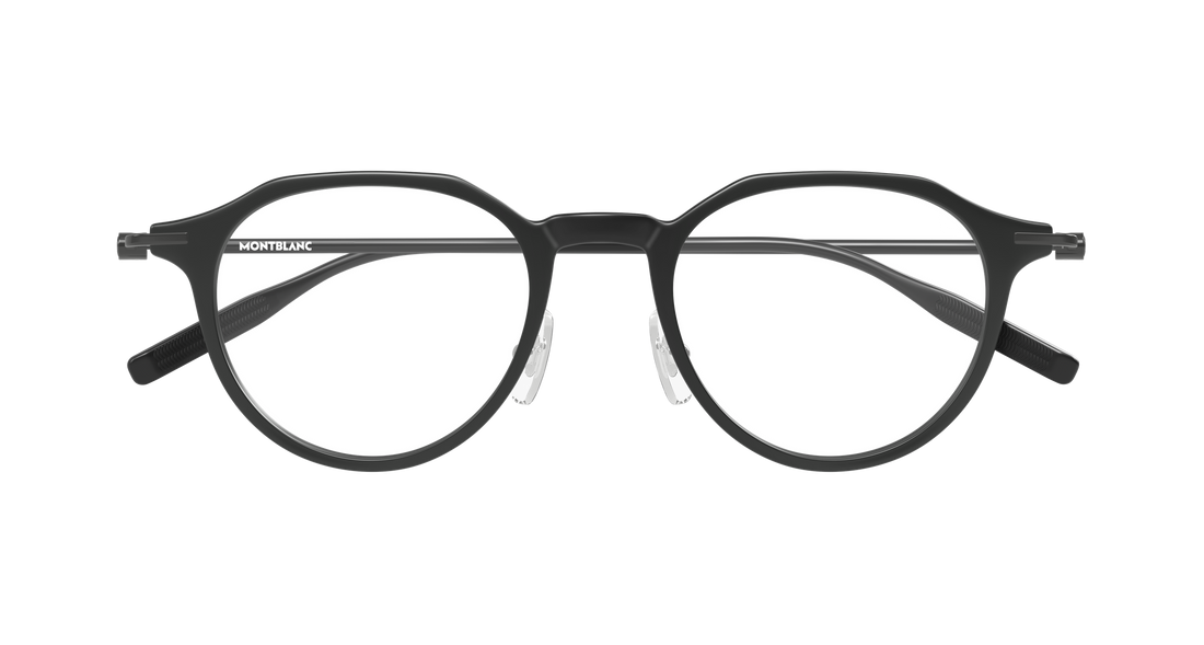 Occhiali da vista montblanc mb0355o 005 negro round/oval/panthos masculino taglia 49mm - Vista dettagliata