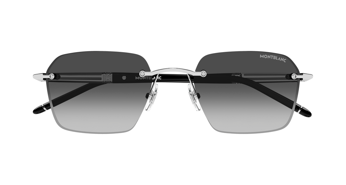 Solbriller montblanc mb0526s 001 plateado rectangular / squared masculino størrelse 54mm - Detaljeret visning