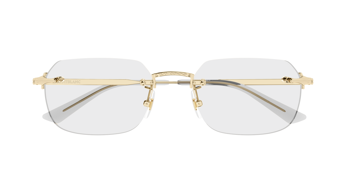 Briller montblanc mb0514o 002 dorado rectangular / squared masculino størrelse 54mm - Detaljeret visning