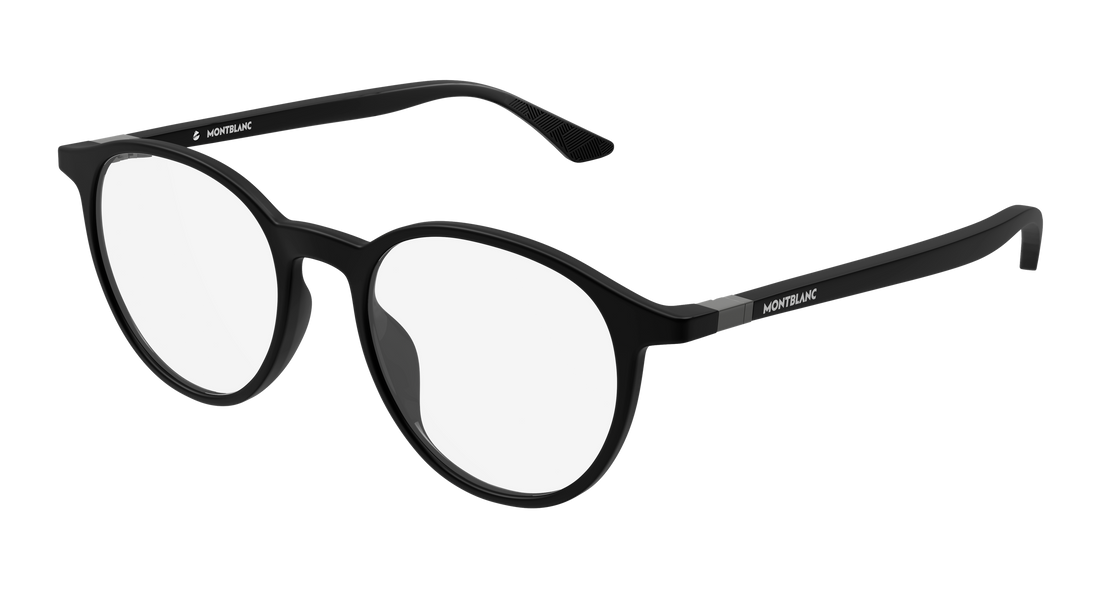 Briller montblanc mb0512o 002 negro round/oval/panthos masculino størrelse 49mm - Hovedvisning