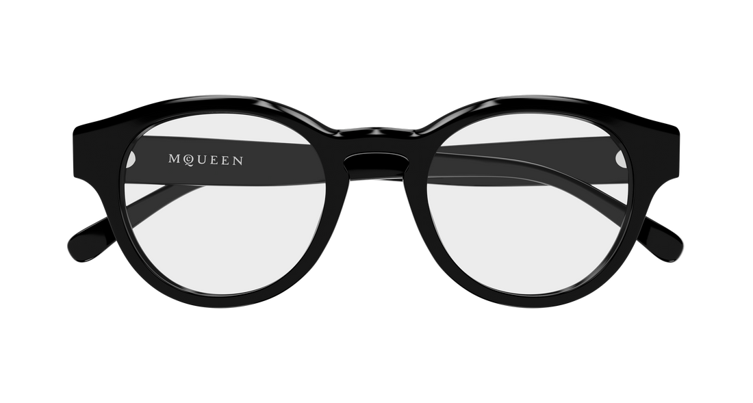Brillen alexander mcqueen am0581o 001 negro round/oval/panthos unisex größe 49mm - Detailansicht