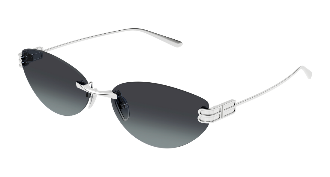 Solbriller balenciaga bb0486s 002 plateado cat eye femenino størrelse 61mm - Hovedvisning