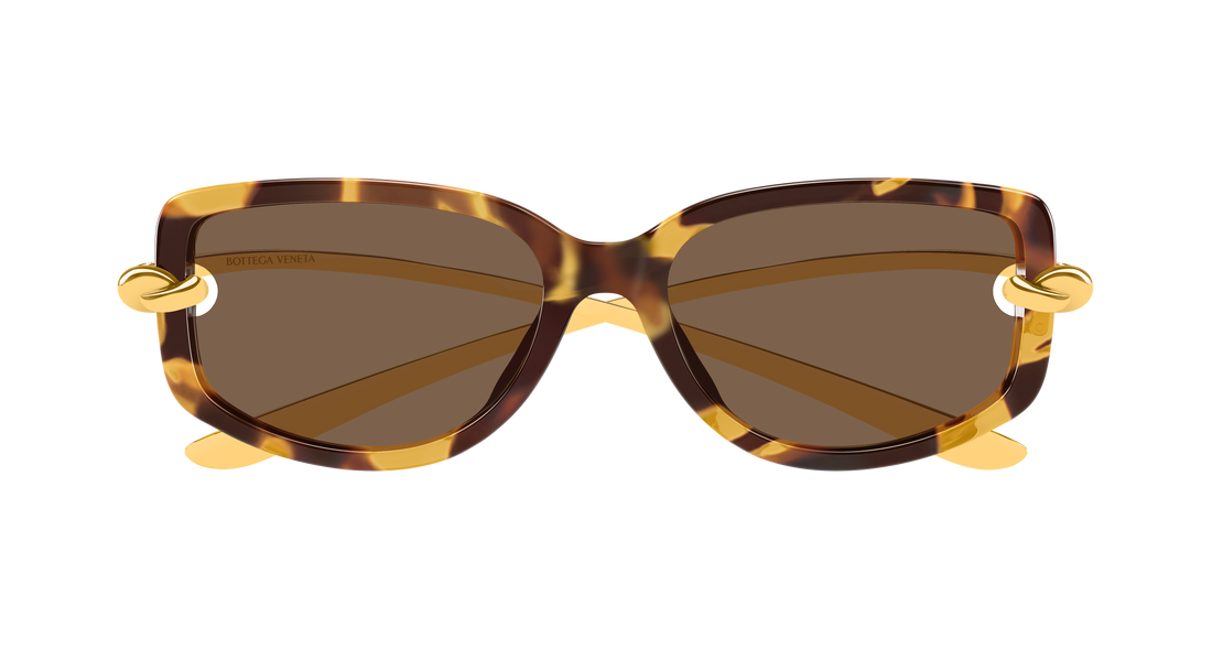 Lunettes de soleil bottega veneta bv1440sa 002 havana geometrical/directional femenino taille 59mm - Vue détaillée