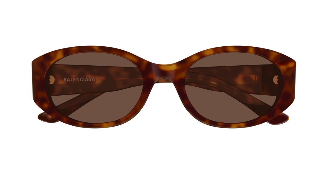 Lunettes de soleil balenciaga bb0369sk 005 havana round/oval/panthos femenino taille 55mm - Vue détaillée