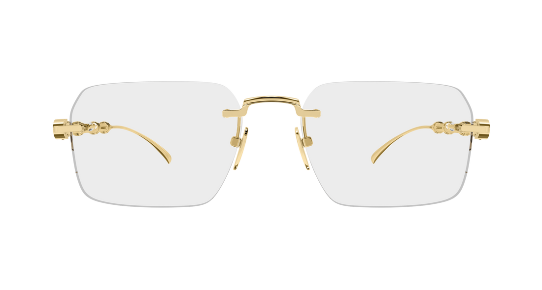 Lunettes de vue gucci gg2154o 002 dorado rectangular / squared masculino taille 56mm - Vue détaillée