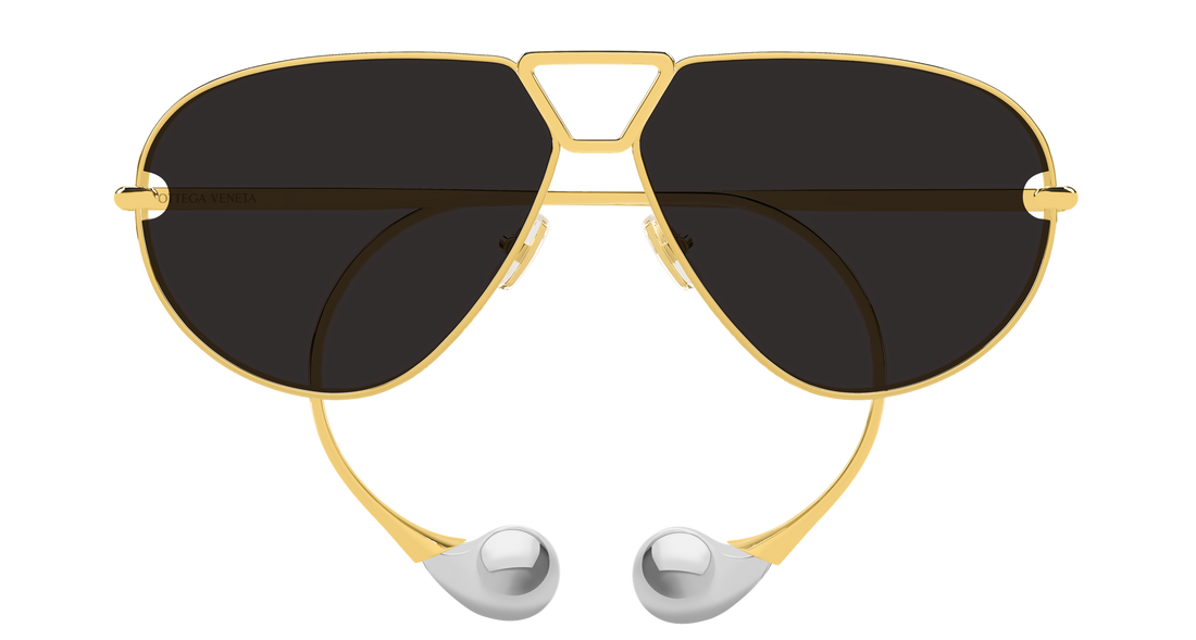 Sunglasses bottega veneta bv1437s 001 dorado pilot/navigator femenino size 64mm - Detailed view