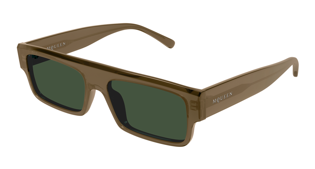 Solbriller alexander mcqueen am0580s 004 marron rectangular / squared masculino størrelse 55mm - Hovedvisning