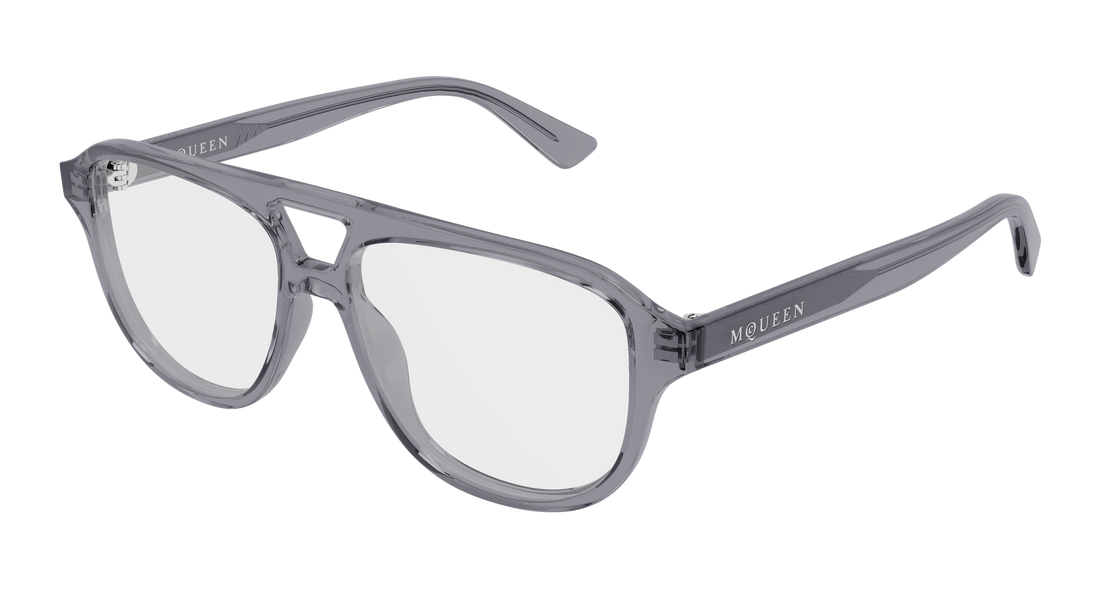 Brillen alexander mcqueen am0574o 005 gris pilot/navigator unisex größe 54mm - Hauptansicht